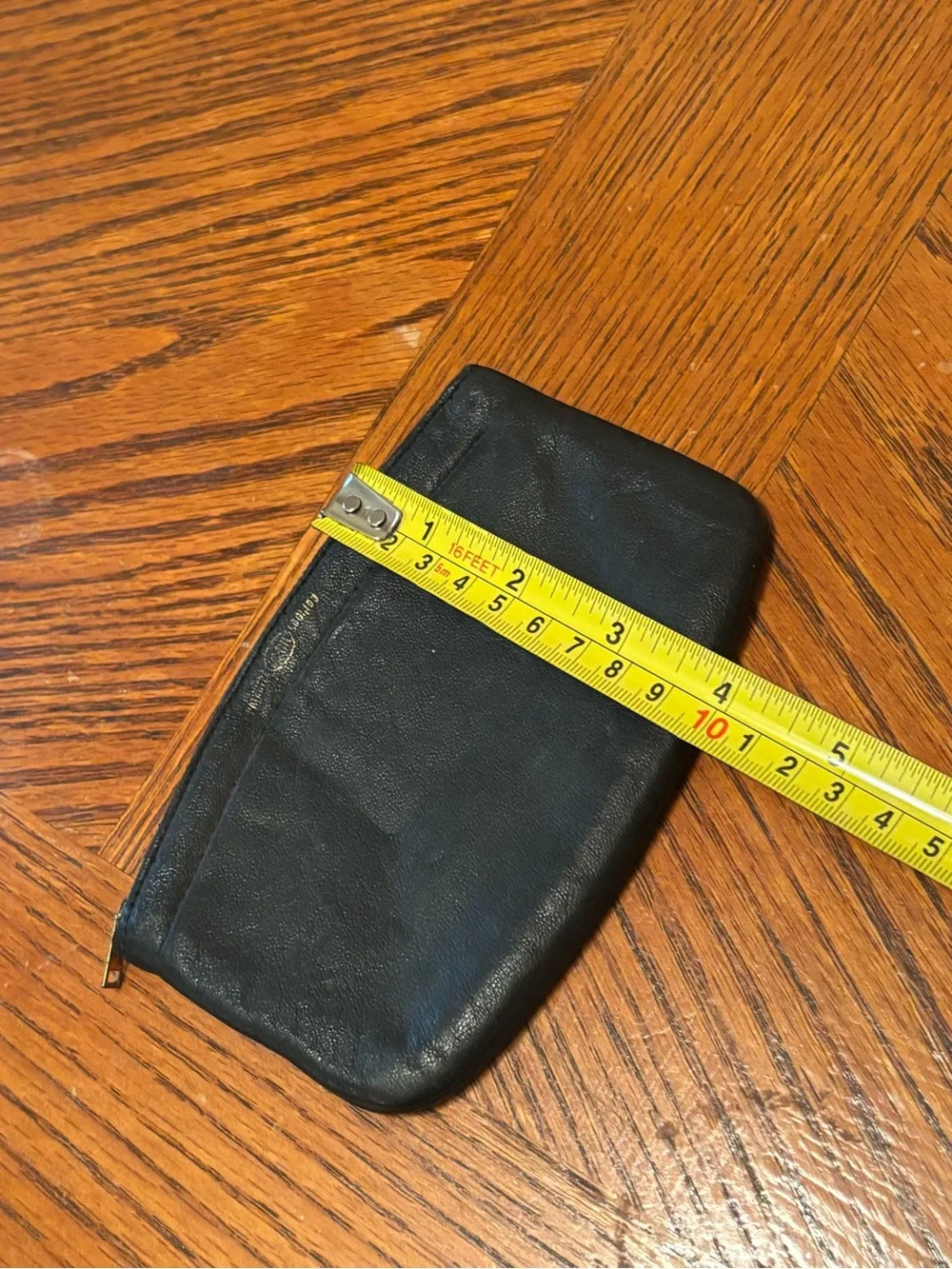 Vintage Black Capeskin Leather Zipper Pouch / Coin Purse